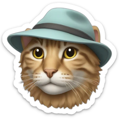 cat with a hat north face sticker
