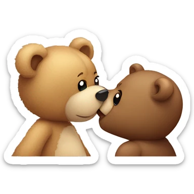 teddy bear kissing another teddy bear sticker