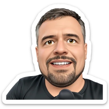 smiling boy in black shirt sticker