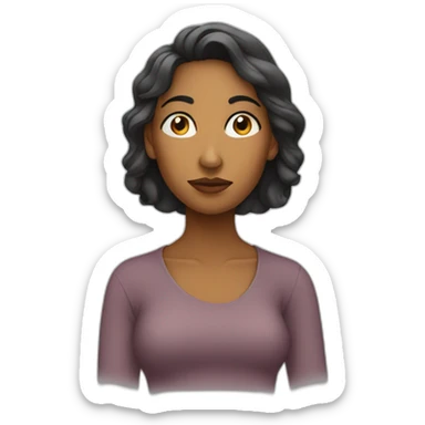 pensive, thoughtful women sticker