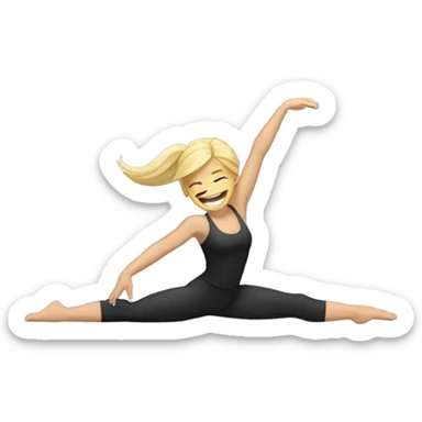 Blonde woman doing splits  sticker