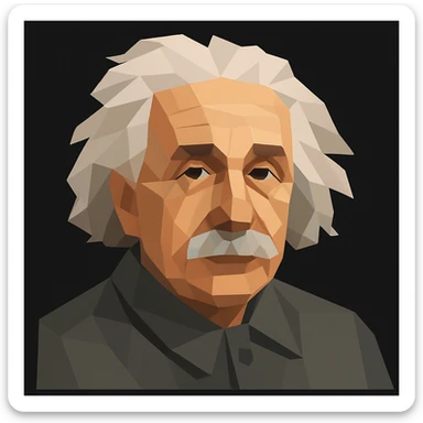 Turn the figure in this picture to an avatar. Low-poly flat style. Pure black background sticker