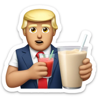 donald trump drinks a protein smoothie sticker