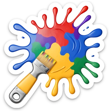 Make a painting which is splattered paint sticker