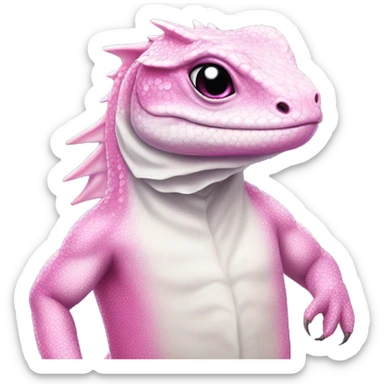 Pink Sparkly Princess white skin lizard sticker