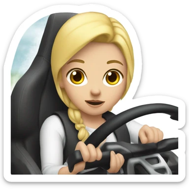 Blonde girl in gokart sticker