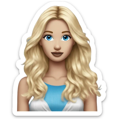 Realistic victoria secret model blonde blue eyes  sticker