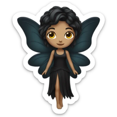 fairy in black clothes sticker