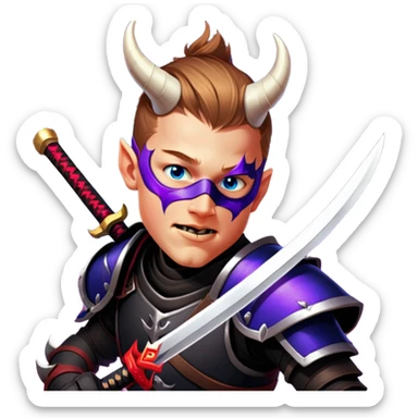 Demon-Horned Warrior sticker