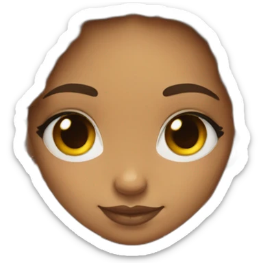 Light skin girl afro orange with heart shaped hands sticker