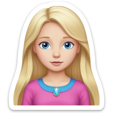 Aurora from Sleeping Beauty with long blonde hair, blue eyes, pink outfit sticker