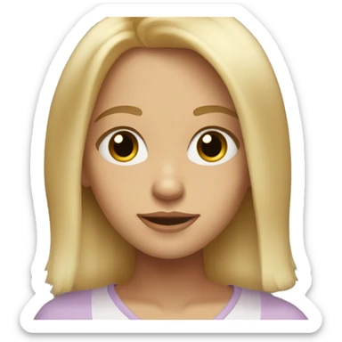 blonde girl with shoulder length hair and hazel eyes sticker