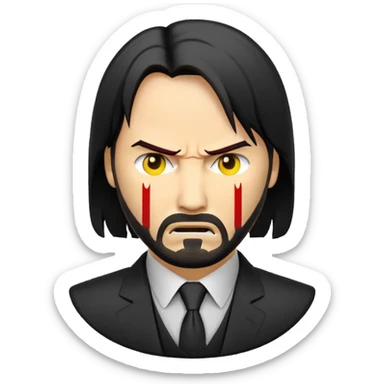 Angry John wick emoji 100x100 pixel sticker