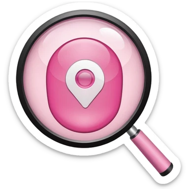 mix light pink dark pink and white girly wifi internet logo with a magnifying glass sticker