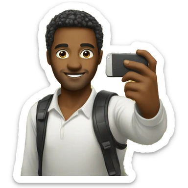selfie A foreigner who takes selfies sticker