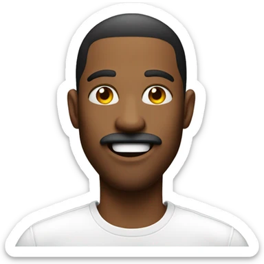 cool dude in white shirt with blunt in mouth sticker