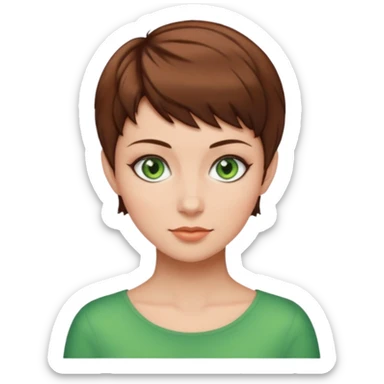 mujer pelo marron pixie cut sticker