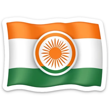 Indian flag, simple, clean, iconic, no text sticker