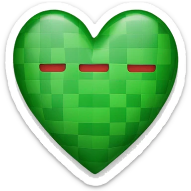 Un coeur à carreaux rouge et vert mélangés sticker