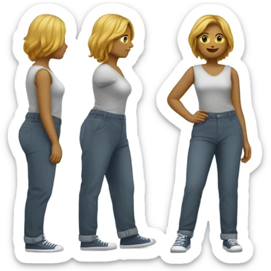 Femme clé plate pieds  sticker