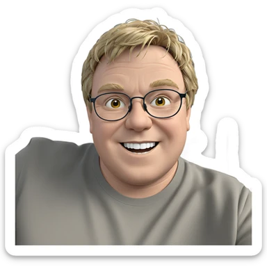 smiling boy in glasses sticker