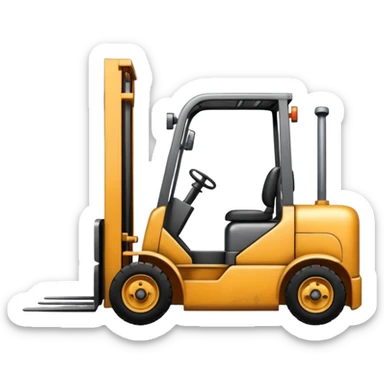 ugly, broken forklift with clouds of smoke after the explosion sticker