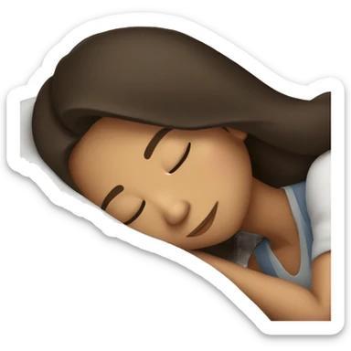 Brunette girl sleeping sticker