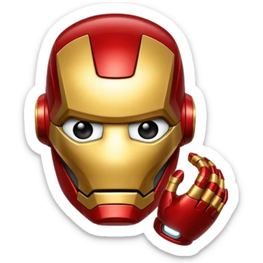 Iron Man, simple and bold, apple emoji style sticker