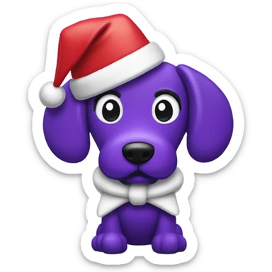 Purple balloon dog with Santa hat sticker