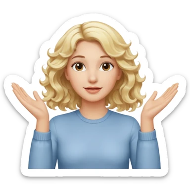 It wasn’t me, blonde wavy hair hands up sticker