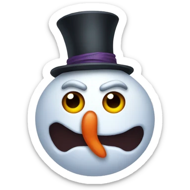 freaky snowman sticker