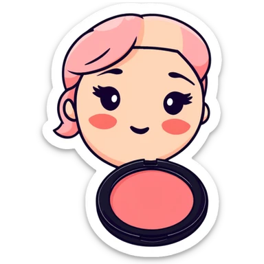 AVON makeup collection with compact, blush, and lip gloss sticker