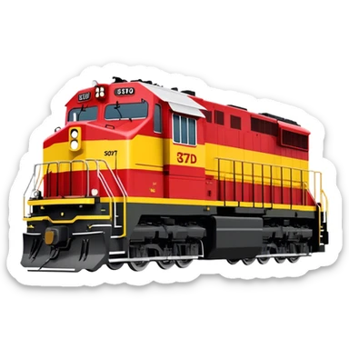 Diesel Locomotive - EMD SD70 (Model Year: 2021) (Iconic colour: Red and yellow) sticker