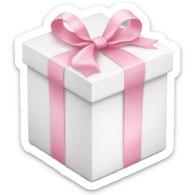white gift box with baby pink ribbon sticker