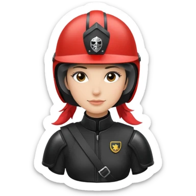 Rider helmet black matte at the back theres ribbon attached for female rider sticker