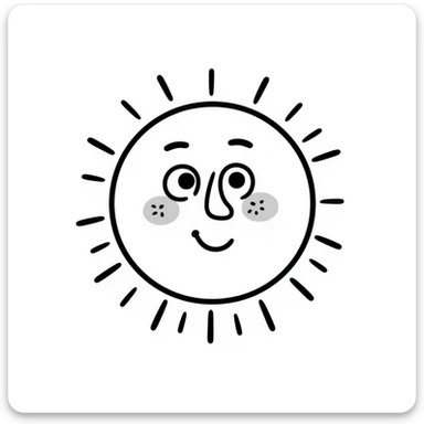 smiling sun sticker