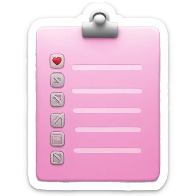 Pink checklist sticker