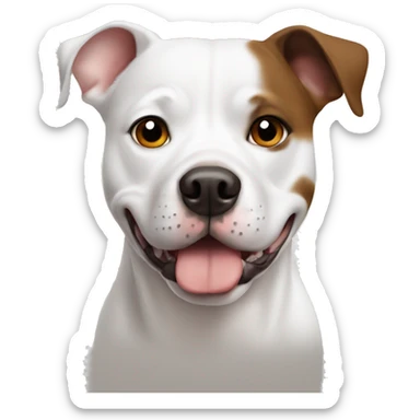 White staffy brown eye spot sticker