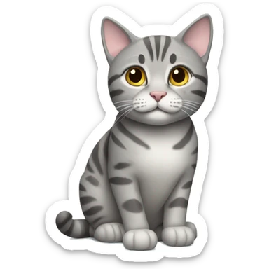 Grey tabby cat sticker