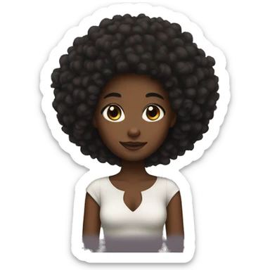 black girl with natural afro sticker