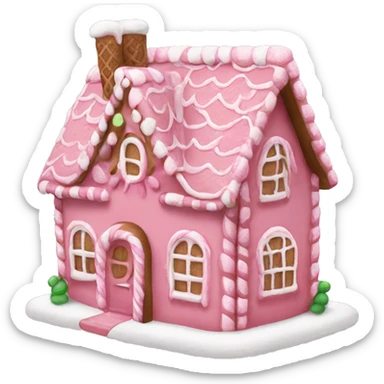 Pink gingerbread house sticker