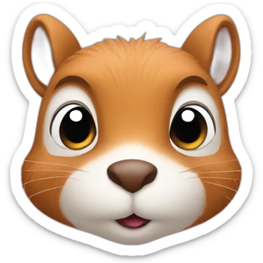 squirrel with hearts over eyes sticker