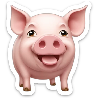 Cochon qui mange comme un être humain sticker