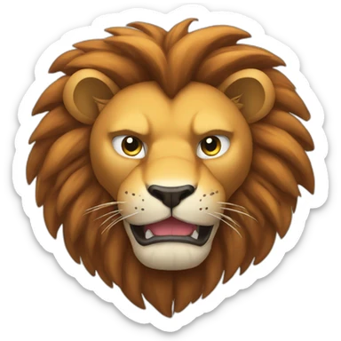 muscular lion flexing sticker