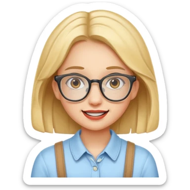 genius girl with glasses and braces sticker