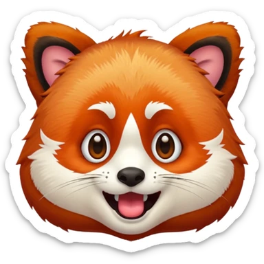 red panda laughing and crying emoji with big expressive eyes sticker