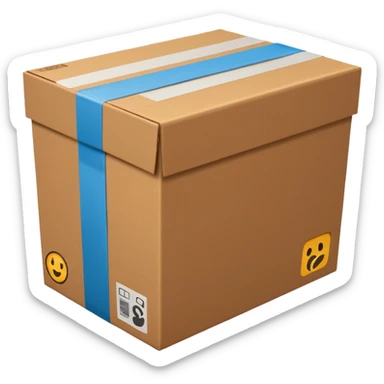 cardboard box with tape on top sticker