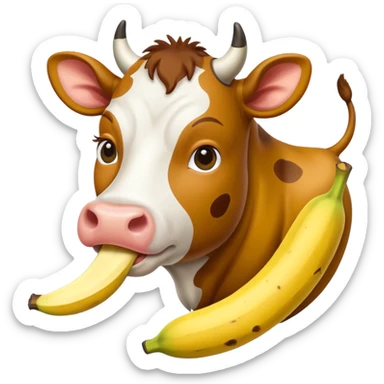 vaca comendo banana sticker