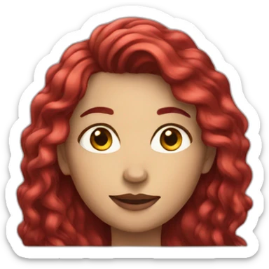 woman with long ruby hair sticker