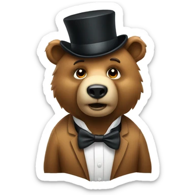 Bear with bowtie and tophat sticker